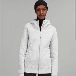 Lululemon Scuba Full-Zip Hoodie - Heathered Core Ultra Light Grey - Size 4